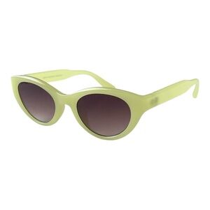 Cat Eye Sunglasses Womens Modern Green Plastic Frames Brown Lens